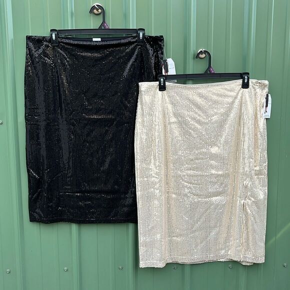 Women's Sequin Skirt with Side Slit, 2-Pack Size XXL - Picture 1 of 12